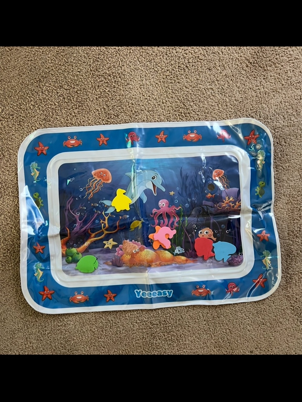 NEW Baby Tummy Time Water Mat Sensory Play Pad Ocean Theme Infant Activity Toy